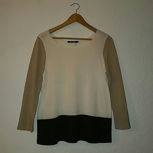 NWOT Nic+Zoe Cotton Blend Color block Sweater Sz M - Picture 4 of 7